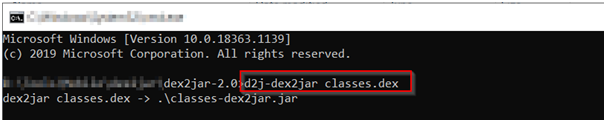 Converting dex files to jar files using dex2jar tool