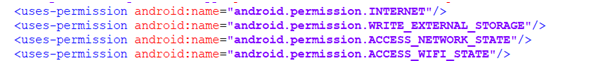 Declaration of Permissions in the manifest file