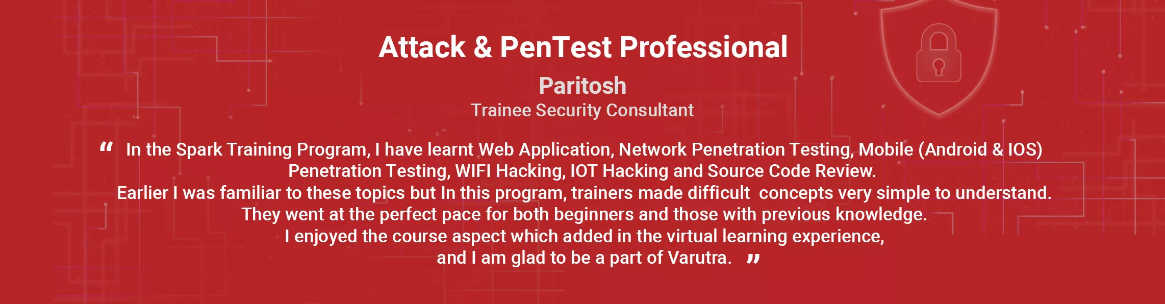 Cyber Security Training Cyber Security Training Paritosh Testimonial