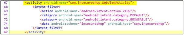 WebView Activity in androidmanifest