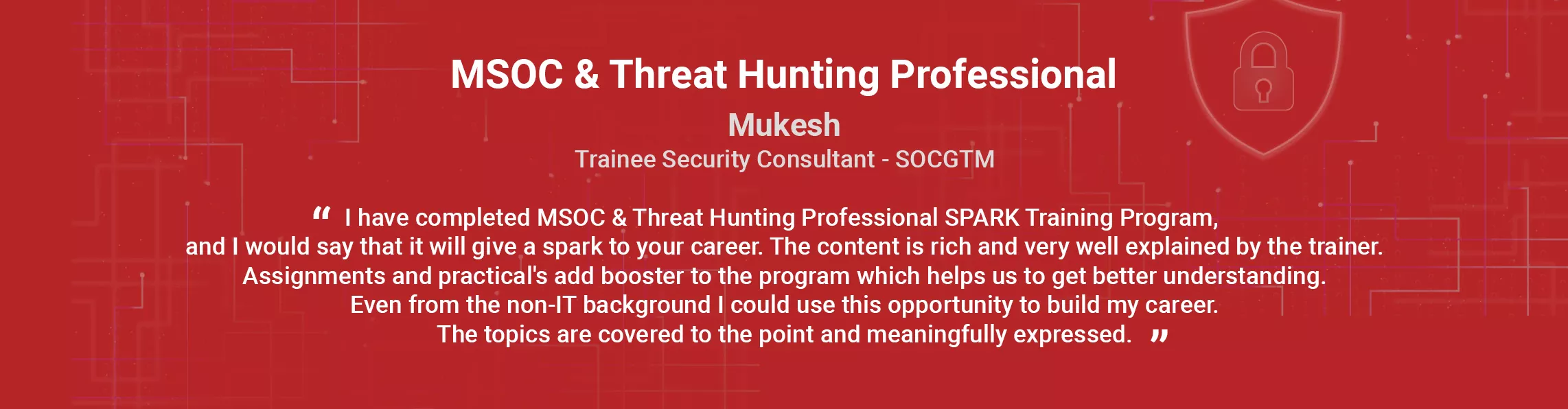 Cyber Security Training Cyber Security Training Mukesh Testimonial