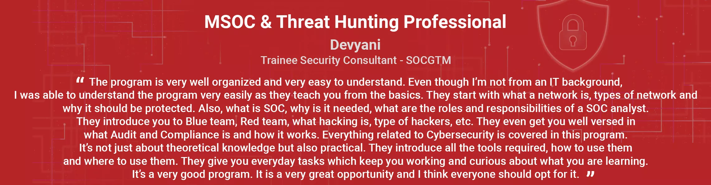 Cyber Security Training Cyber Security Training Mukesh Testimonial