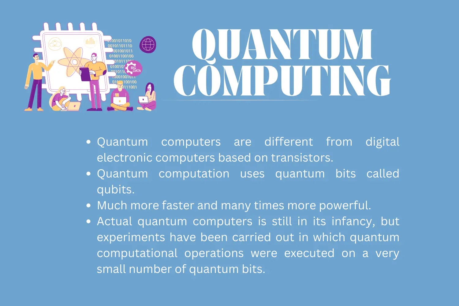 Quantum Computing beyond bits 1