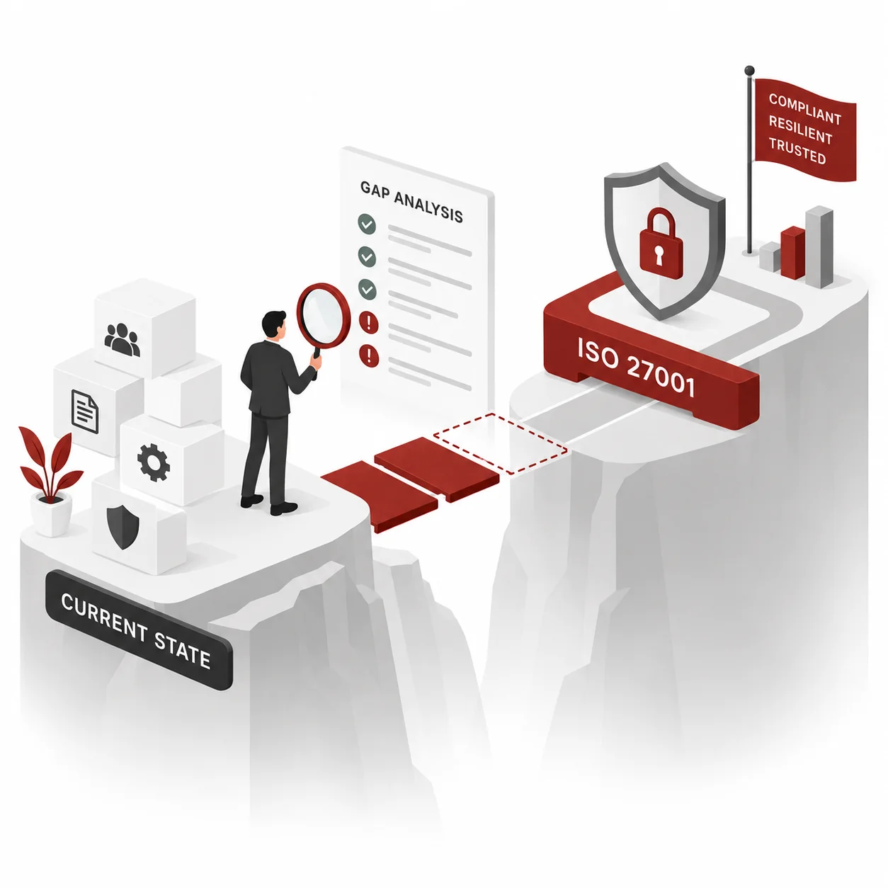 ISO 27001 gap assessment, ISMS readiness and remediation roadmap